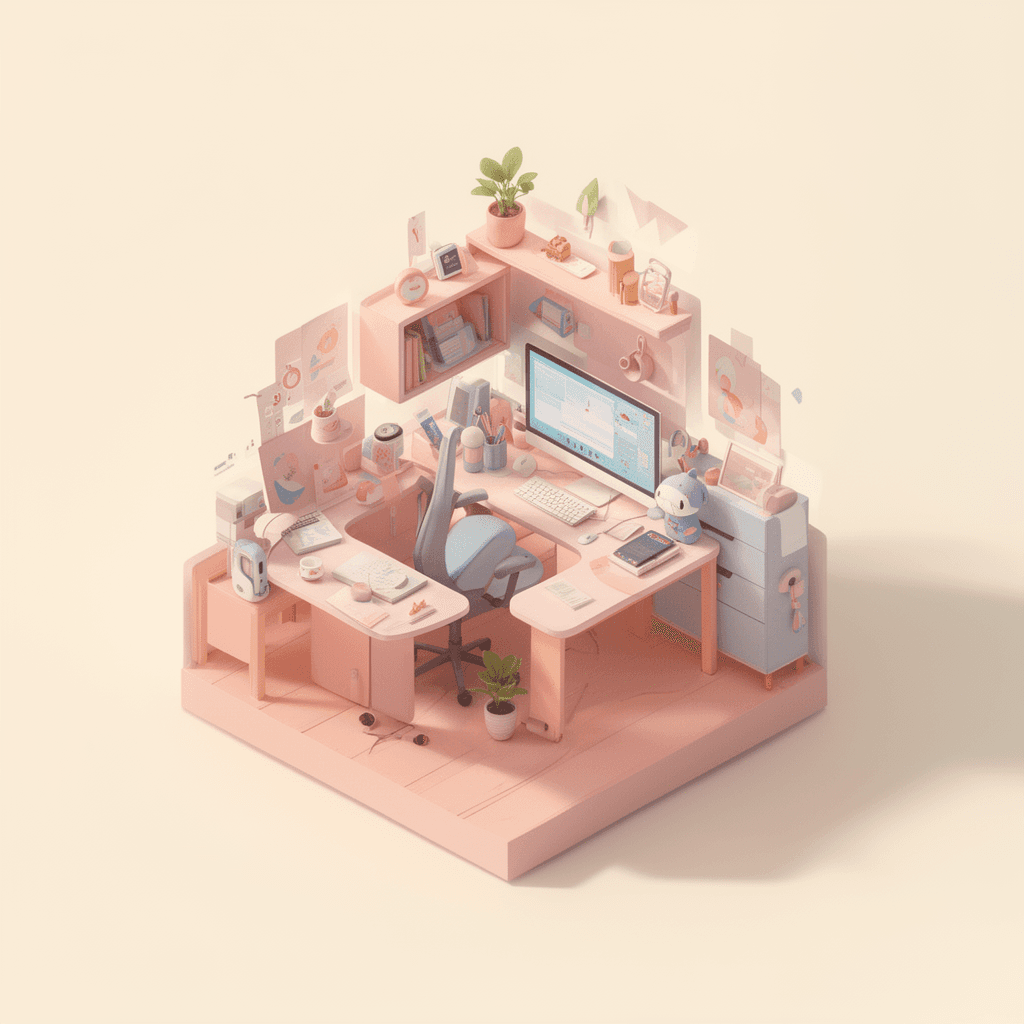 Clean isometric illustrations for product and tech.